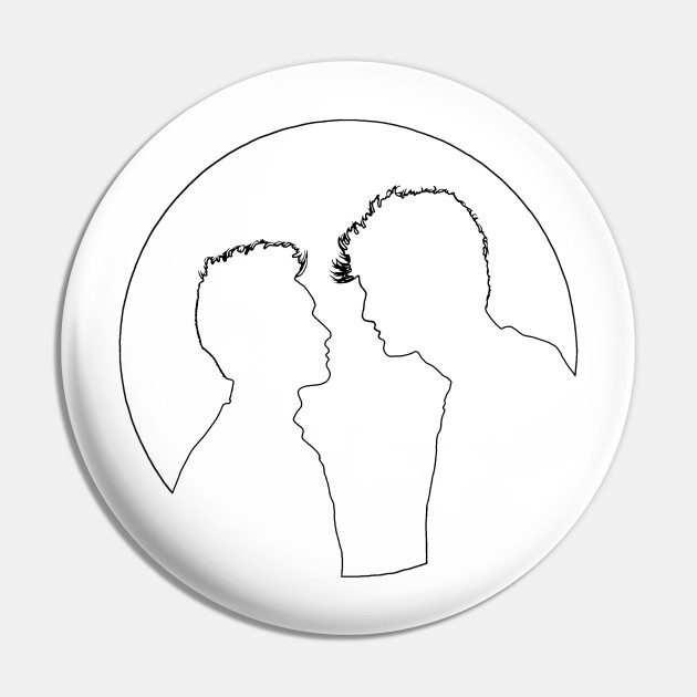 Malec Silhouettes And Full Moon Black Outline Alec Lightwood And Magnus Bane Matthew Daddario And Harry Shum Jr Shadowhunters The Mortal Instruments T Shirt T Shirt Malec Pin Teepublic Au