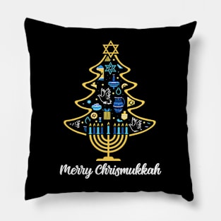 Merry Chrismukkah Christmas Tree Hanukkah Chanukah Jewish Pillow