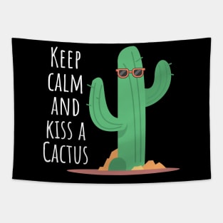 Cactus keep calm kiss funny Tapestry