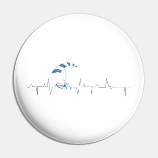 Heartbeat Kite Surfer Blue Pin