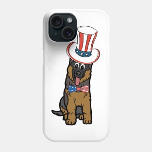 Funny guard dog is wearing uncle sam hat Phone Case