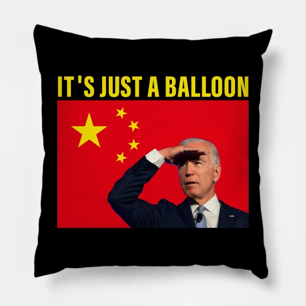 Chinese Spy Balloon -it's just a balloon- Pillow by S-Log