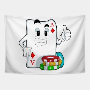 Poker card with Poker chips Tapestry