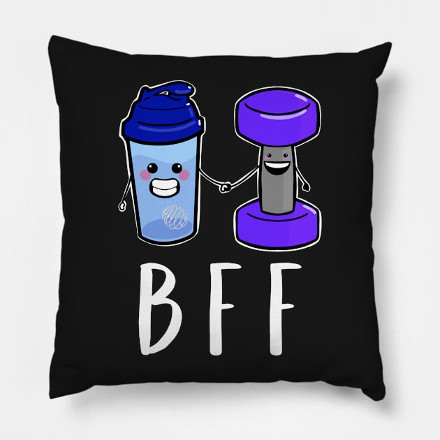 BFF Cute Protein Shaker And weights Pillow by SusanaDesigns