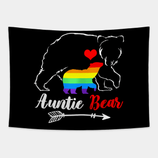 LGBT Auntie Bear Aunt Gay Pride Proud Mom Mother's Day Tapestry