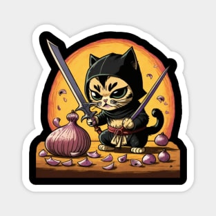 Mr onion and the ninja cat Magnet