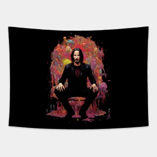 Keanu Reeves Psychedelic Zen Mediation Tapestry