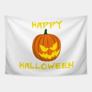 Happy Halloween Scary Smile Jack O Lantern Tapestry