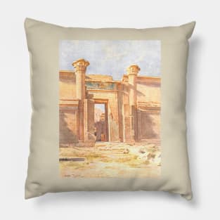 The Ptolemaic Pylon, Medinet Habu in Egypt Pillow