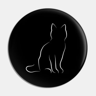 Minimalist Cat Line Art Drawing Pin