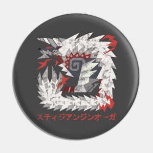 Monster Hunter World Iceborne Stygian Zinogre Kanji Icon Pin