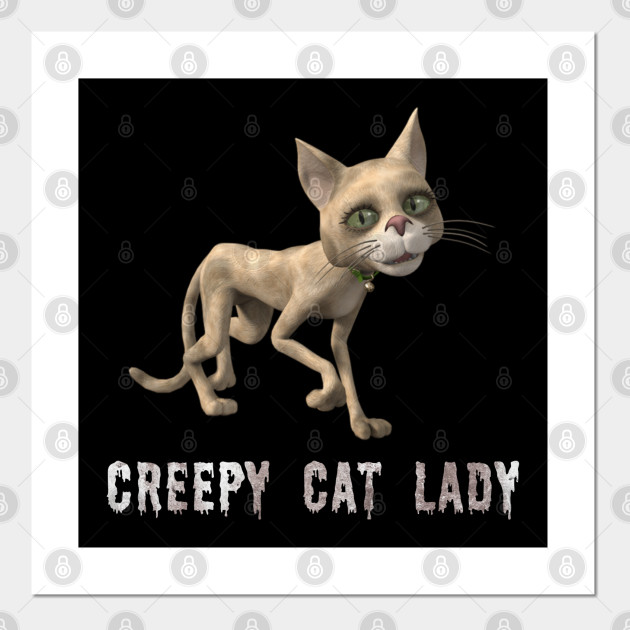Spooky Creepy Cat Lady Sarcastic Funny Halloween Cat Lover