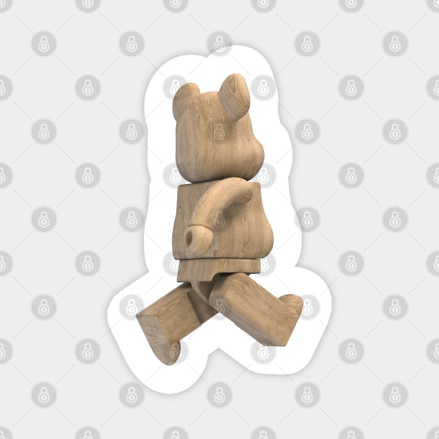 wood bearbrick Magnet by visualeffect