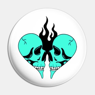 Heart Shaped Skull Pin