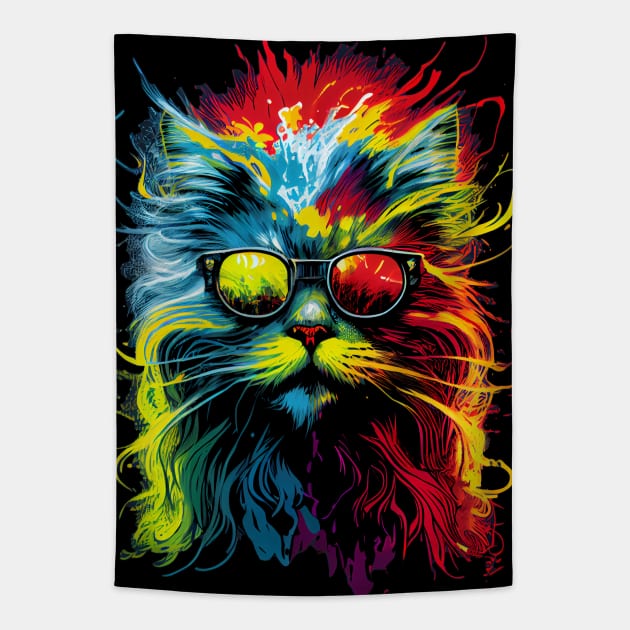 Psychedelic Cat 30.0 Tapestry by Adnorm Supply