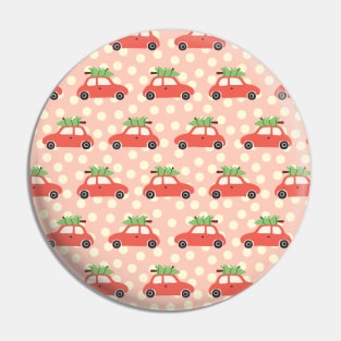 Christmas Tree Holiday Car Pink Pin