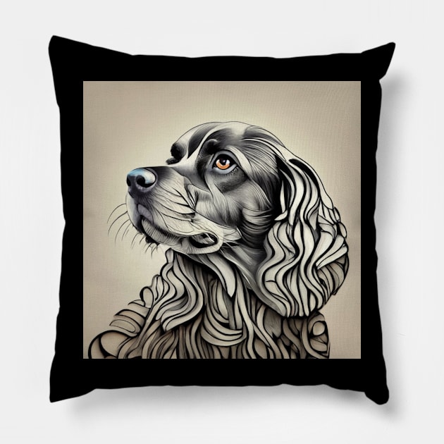 Profile of a Cocker Spaniel Pillow by JimDeFazioPhotography