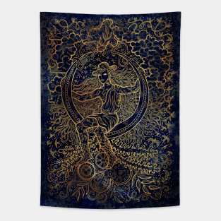 Moon Maiden. Celestial Background. Tapestry