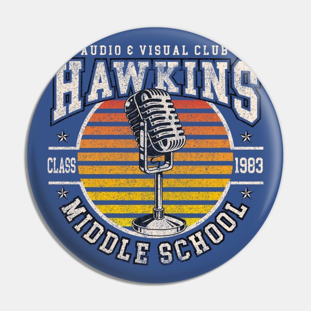 Stranger Things Hawkins Middle School A.V. Club Pin by Alema Art