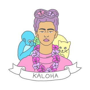 Frida kahlo artist feminist hawaiian kawaii pastel print T-Shirt