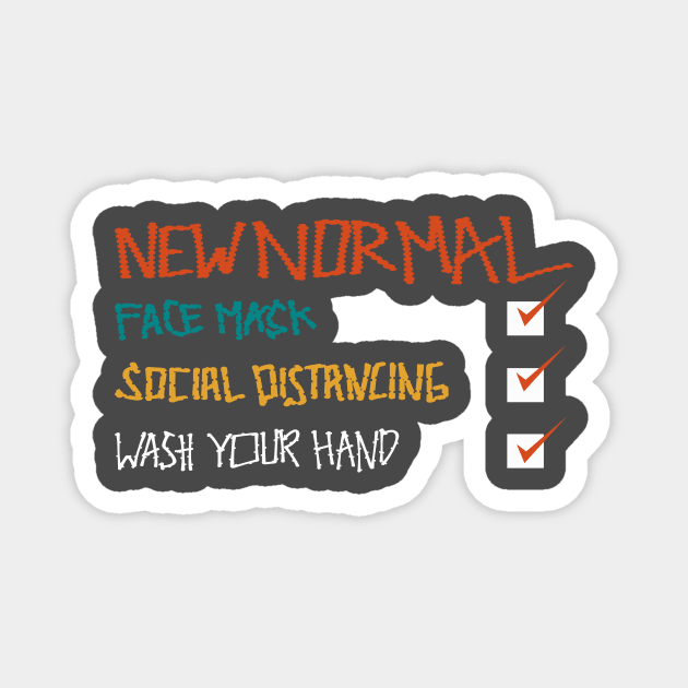 New Normal Social Distancing Face Mask 2020 Magnet by senomala