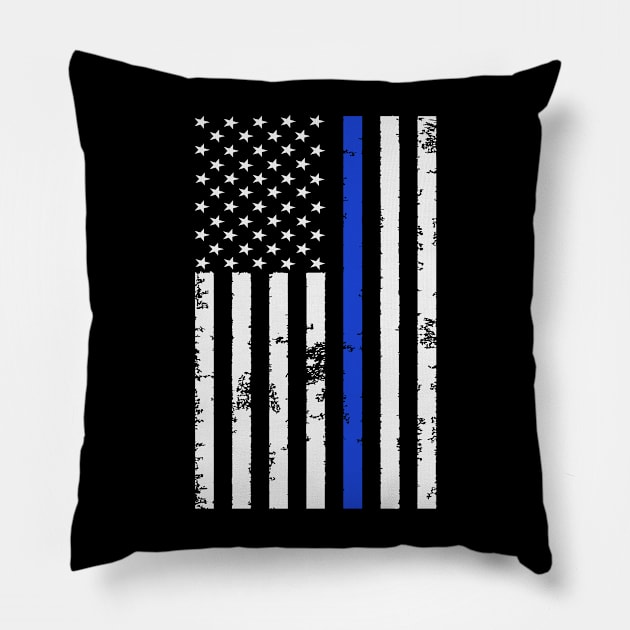 Thin Blue Line Flag Police Support Pillow by Stars N Stripes 