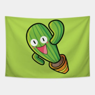 Funny cactus pot with happy face Tapestry