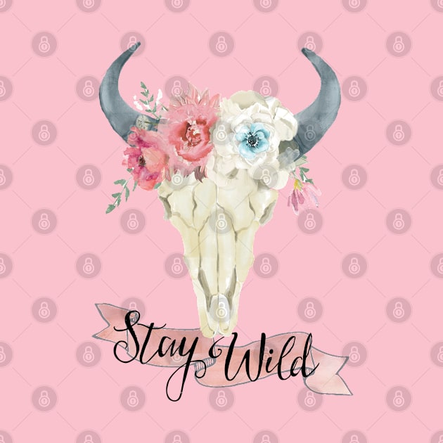 Stay Wild Boho Steer by NixieNoo