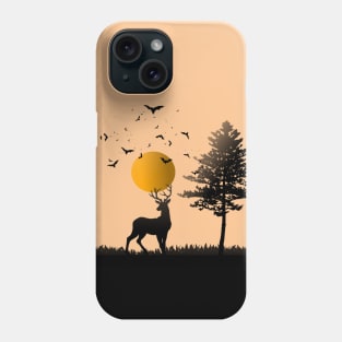 sunset deer Phone Case