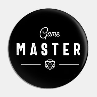 Game Master with Polyhedral D20 Dice Dungeons Crawler and Dragons Slayer Tabletop RPG Addict Pin