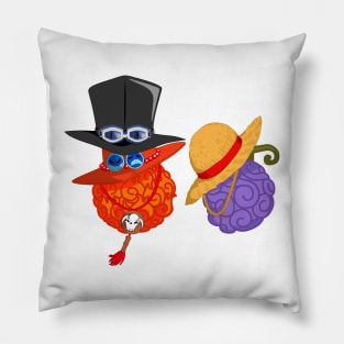 mera-mera no mi, gomu-gomu no mi (hito-hito no mi model sun god nika) of portgas d ace, sabo and monkey d luffy Pillow