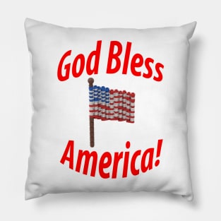 Lego American Flag - God Bless America Pillow