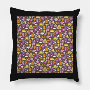 Monsters in Pink Pillow