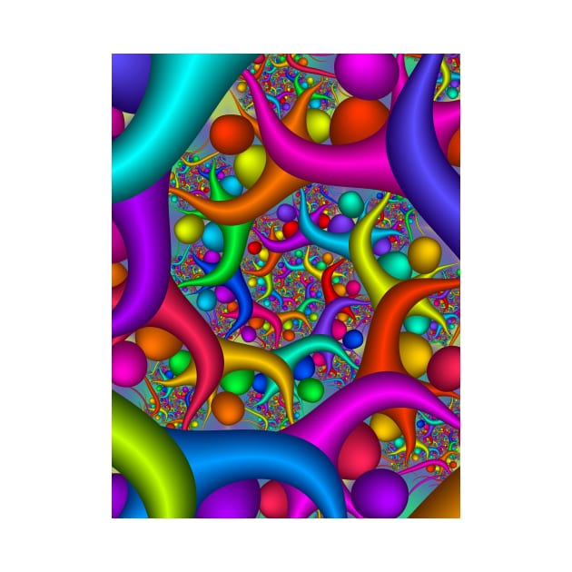 Infinite Coloured Orbs Spiral Abstract Pattern by pinkal