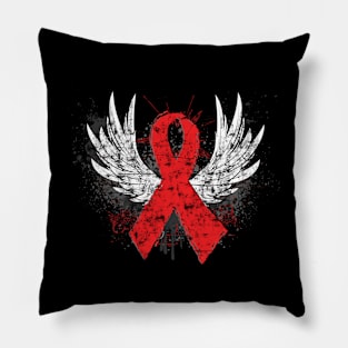 Winged Red Ribbon - World AIDS Day Pillow