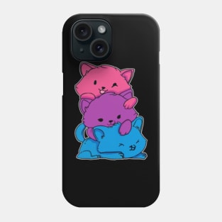 bisexual lgbt cat pride flag kawaii Phone Case