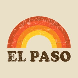 El Paso Retro Vintage Rainbow Distressed T-Shirt
