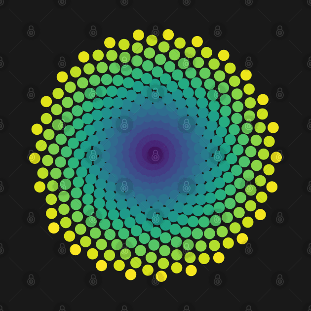 Dot Mandala | Light Peacock Yellow Red Blue by aRtVerse