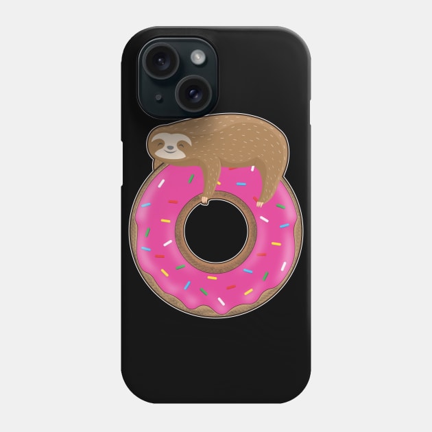 Cute baby sloth sleeping on a donut Phone Case by M Humor