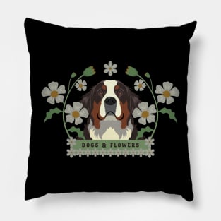 Dogs And Flowers Pillow