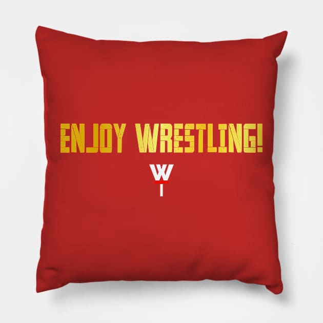 Enjoy Wrestling! GOLD Pillow by Trash Boyz