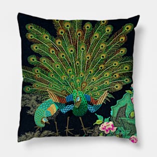 Peacock by G.A. Audsley - Altered Version Pillow