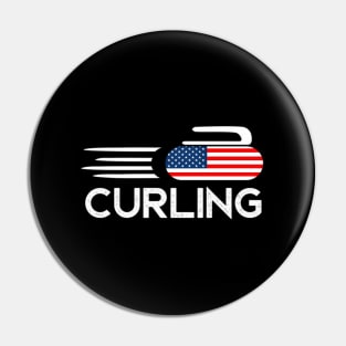 Usa Curling Stone Pin