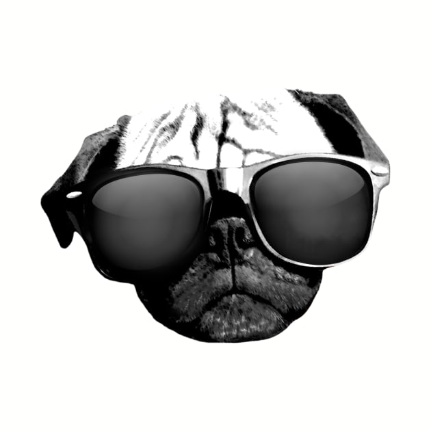 Pug Face in Sunglasses by AiReal Apparel by airealapparel