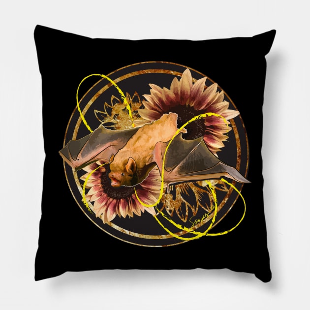 Autumn Bat Emblem Pillow by Sierra Snipes Studio