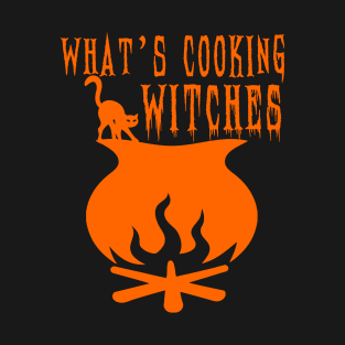 What is Cooking Witches - Orange Cat Cauldron T-Shirt