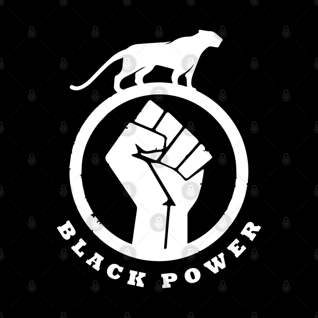 Black Power Fist Panther Front & Back by AmineDesigns