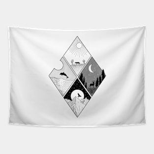 Mother Nature Is Vast - White Background Tapestry