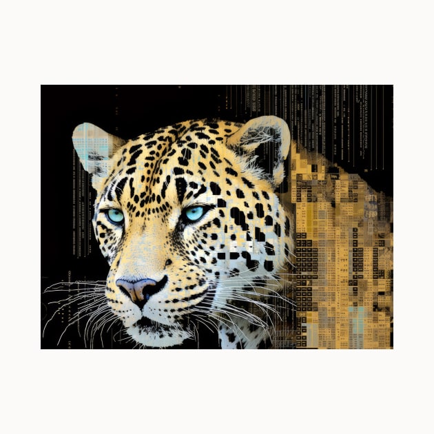 Leopard Animal Art Decor Paint Mosaic by Cubebox