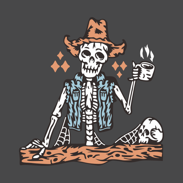 Drinking Skull Cowboy by Illusion Art